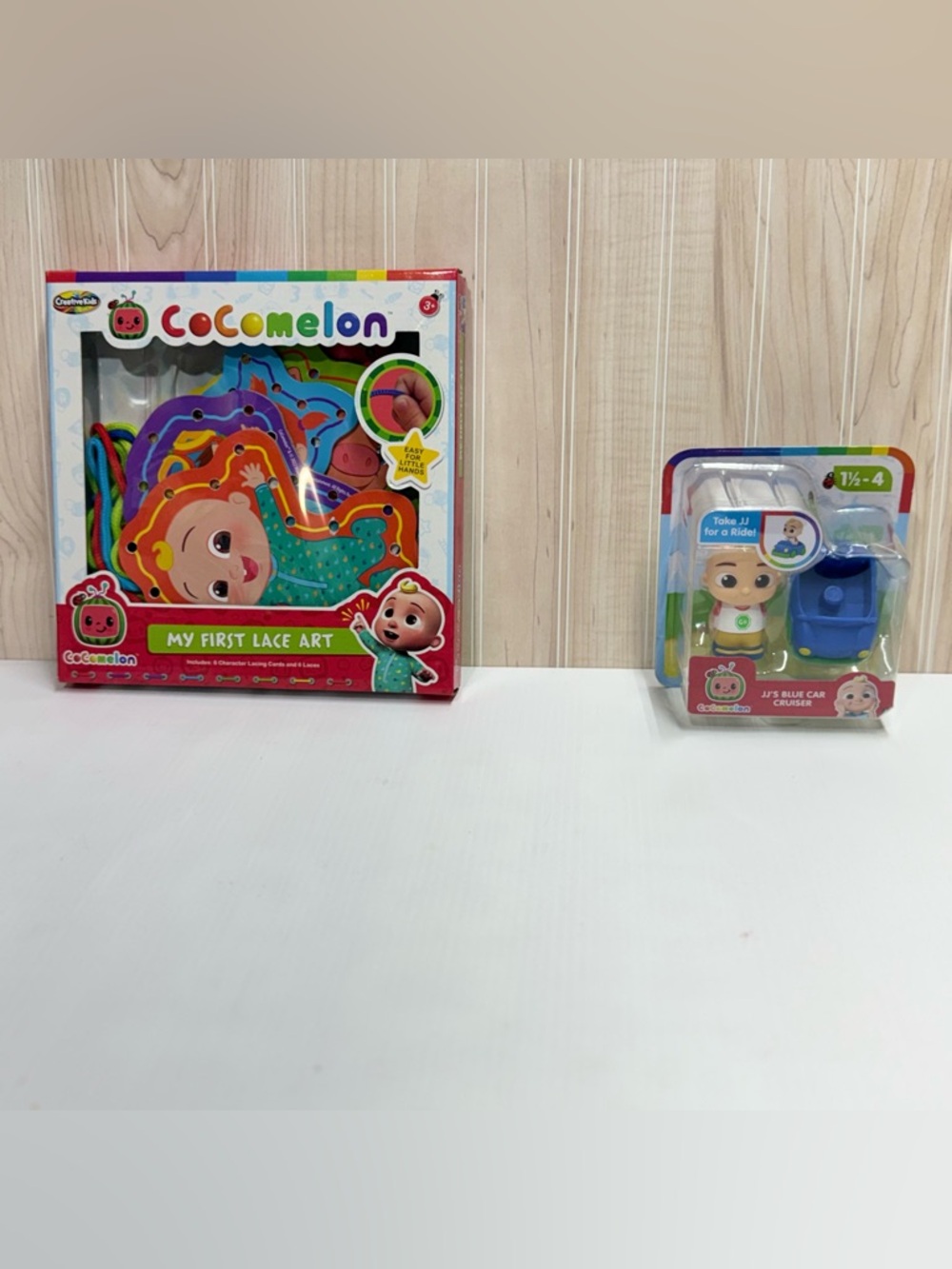 My First Lace Art & JJ Blue Car Toy Set - Bright Multi-Color